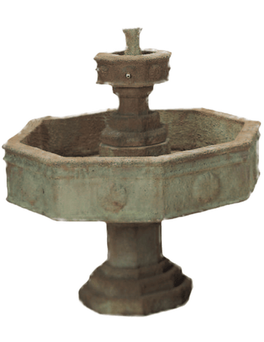 Volterra Two Tier Cast Stone Outdoor Garden Fountains With Spout Fountain Tuscan
